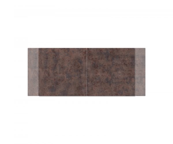 Jídelní stůl Edge 180/220x90 cm sklo hnědé vintage podnož kovová plochá černá rozkládací - Image 4
