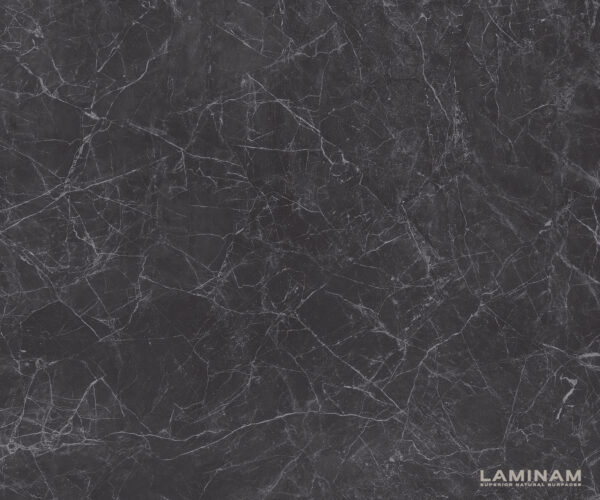 Jídelní stůl Edge 180-220x90cm keramika Laminam®Nero Greco antracitová středová podnož plochá ocel stříbrná rozkládací - Obrázek 3