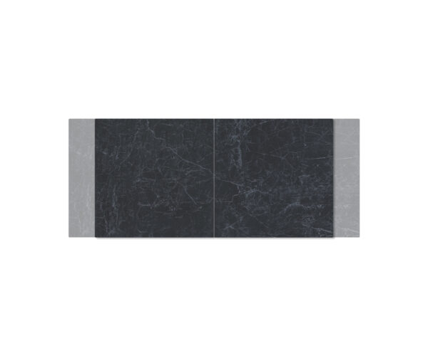 Jídelní stůl Edge 180-220x90cm keramika Laminam®Nero Greco antracitová středová podnož plochá ocel stříbrná rozkládací - Obrázek 4