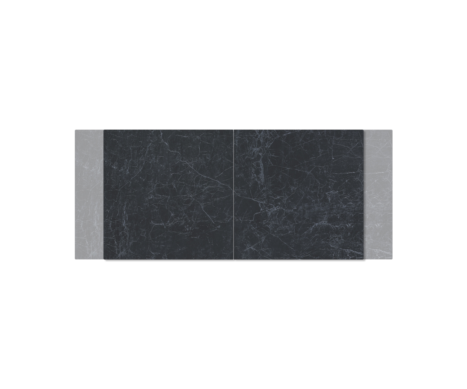 Jídelní stůl Edge 180-220x90cm keramika Laminam®Nero Greco antracitová středová podnož plochá ocel stříbrná rozkládací - Obrázek 4
