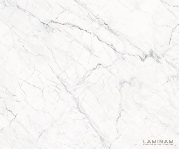 Jídelní stůl Edge 180-220x90cm Laminam® keramika bílá rozkládací křížová podnož stříbrná - Image 3