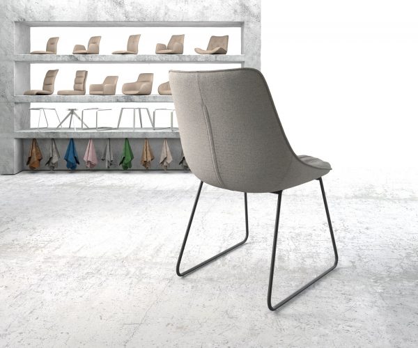 Jídelní židle Elda-Flex Stripes Light Grey Skid Frame Black - Image 3