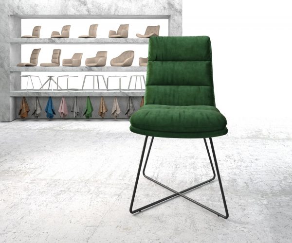 Jídelní židle Abelia-Flex Velvet Green X-frame Black - Image 2