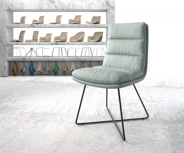 Jídelní židle Abelia-Flex Stripes Mint X-Frame Black