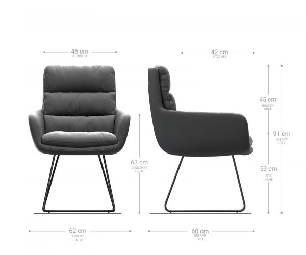 Jídelní židle Abelia-Flex s područkou taupe vintage podnož ve tvaru "X" černá - Image 5