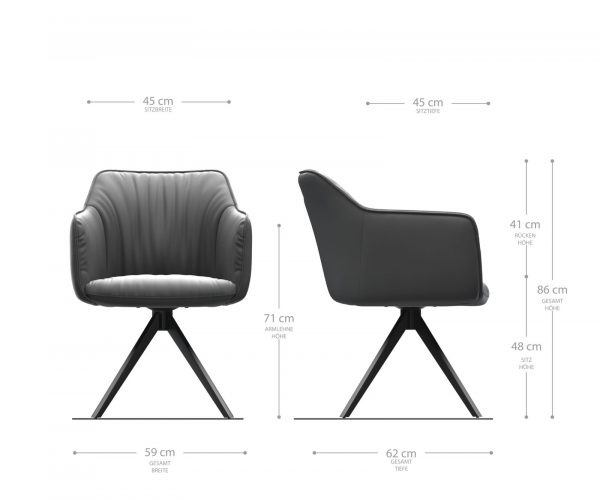 Otočná židle Elda-Flex s područkami Béžová Vintage Křížový rám lemovaný nerezovou ocelí - Image 5