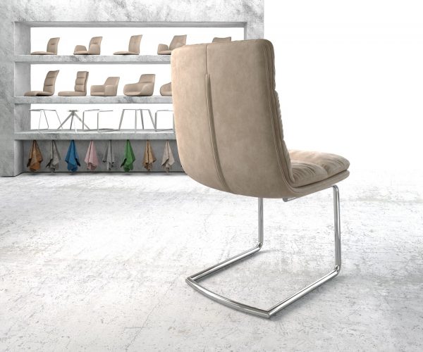 Jídelní židle Abelia-Flex Béžová Vintage Cantilever Round chromovaná - Image 3