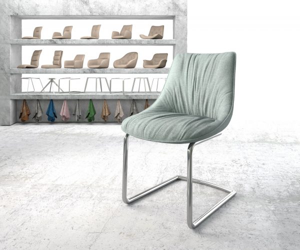 Otočná židle Elda-Flex Stripes Mint Cantilever Round Chrome