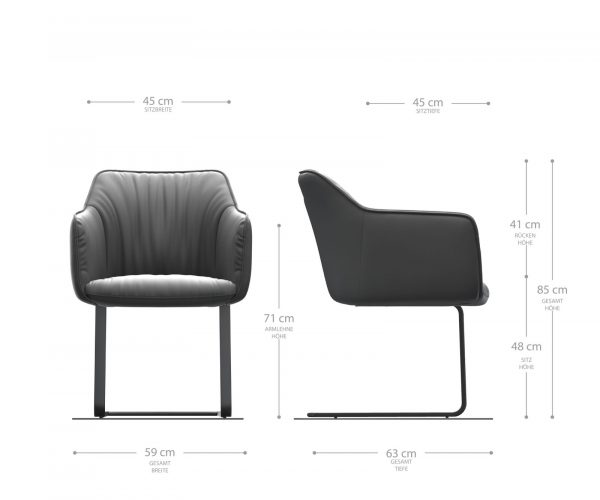 Houpací židle Elda-Flex s područkami antracit Vintage Cantilever Flat Black - Image 5