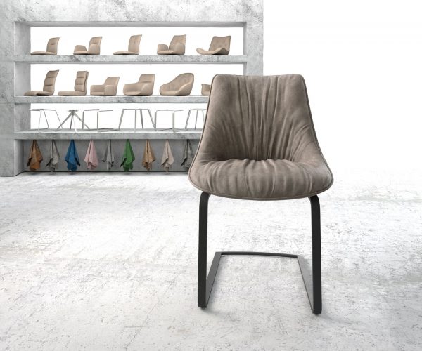 Jídelní židle Elda-Flex taupe vintage konzolová podnož plochá černá - Image 2