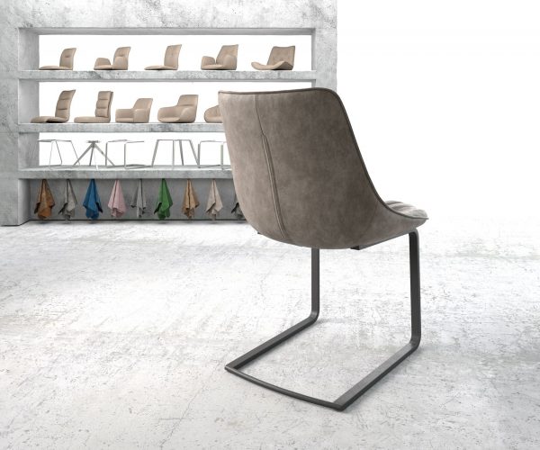 Jídelní židle Elda-Flex taupe vintage konzolová podnož plochá černá - Image 3