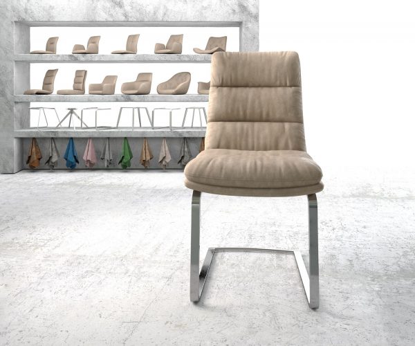 Jídelní židle Abelia-Flex Béžová Vintage Cantilever Flat Chrome Plated - Image 2