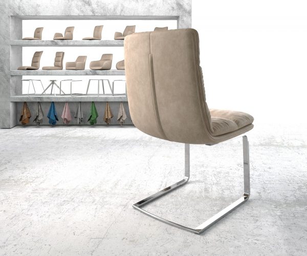Jídelní židle Abelia-Flex Béžová Vintage Cantilever Flat Chrome Plated - Image 3