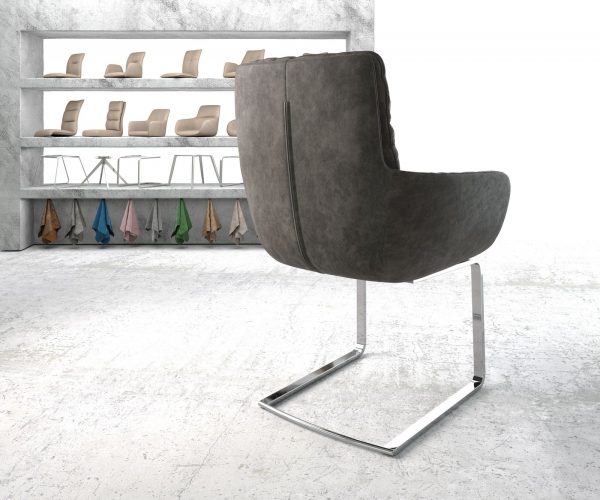Jídelní židle Abelia-Flex s područkami antracit Vintage Cantilever Flat Chromovaná - Image 3