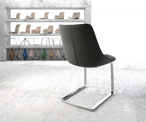 Otočná židle Elda-Flex Textured Fabric Anthracite Cantilever Flat Chrome - Image 3