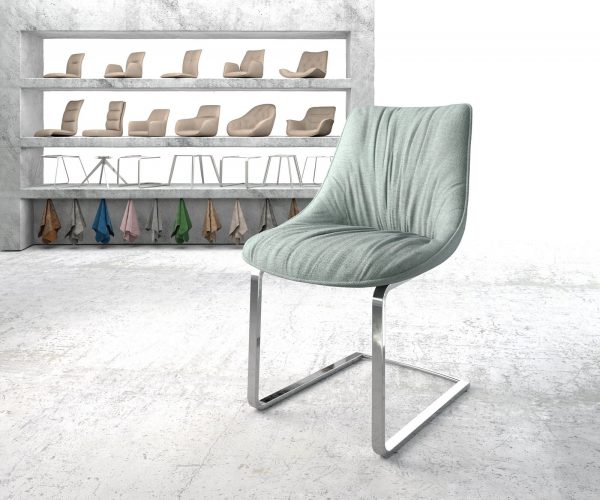 Otočná židle Elda-Flex Stripes Mint Cantilever Flat Chrome