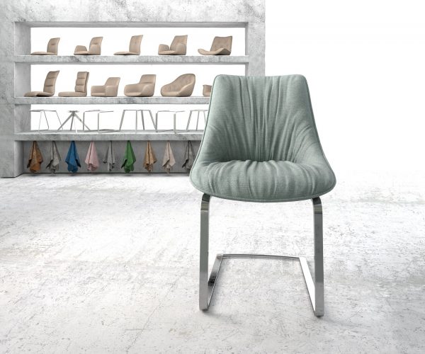 Otočná židle Elda-Flex Stripes Mint Cantilever Flat Chrome - Image 2
