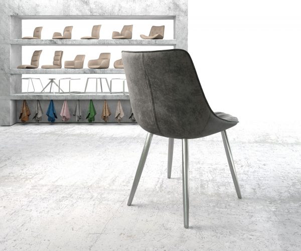 Jídelní židle Elda-Flex Grey Antique 4-nohá kónická nerezová ocel - Image 3