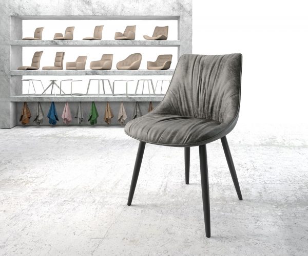Jídelní židle Elda-Flex Grey Antique 4-nohá kónická černá