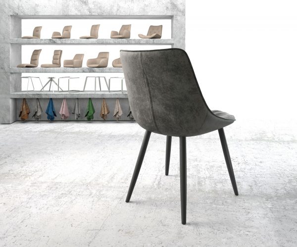 Jídelní židle Elda-Flex Grey Antique 4-nohá kónická černá - Image 3