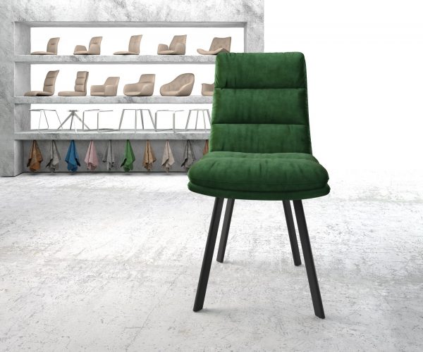 Jídelní židle Abelia-Flex Velvet Green 4-nohá oválná černá - Image 2