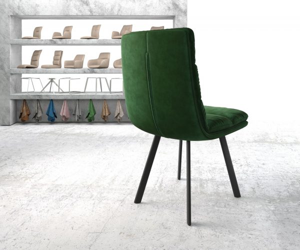 Jídelní židle Abelia-Flex Velvet Green 4-nohá oválná černá - Image 3