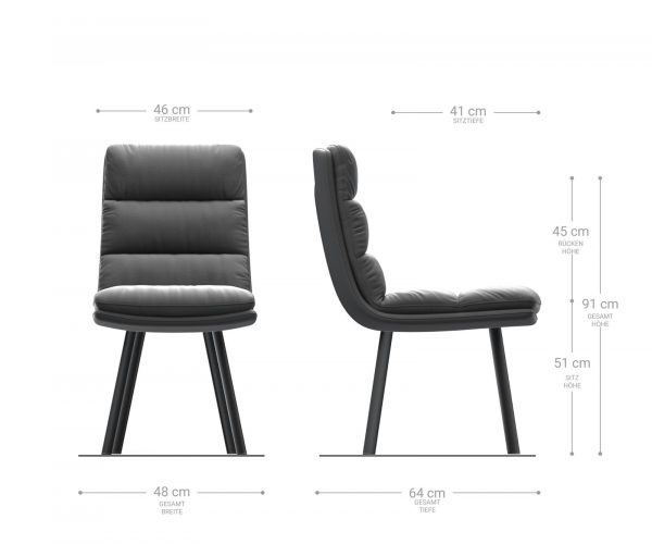 Jídelní židle Abelia-Flex Textured Fabric Light Grey 4-nohý ovál Black - Image 5