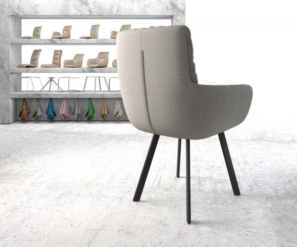 Jídelní židle Abelia-Flex s područkami Stripes Světle Šedá 4-nohá oválná Černá - Image 3