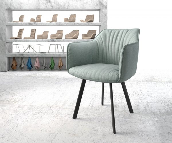 Křeslo Elda-Flex s područkami Stripes Mint 4-nohý ovál Černá barva