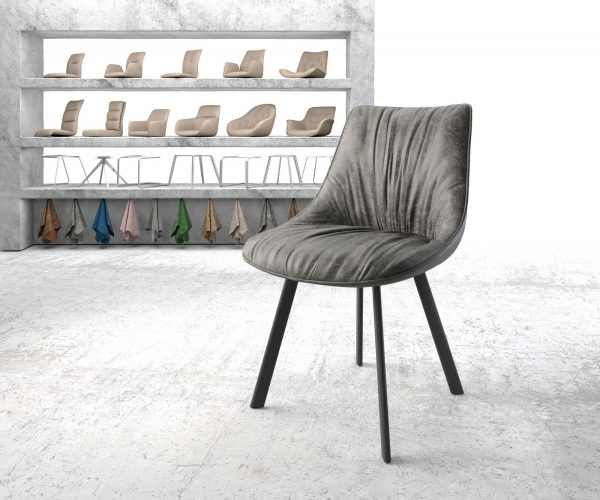 Jídelní židle Elda-Flex Grey Antique 4-nohá oválná černá