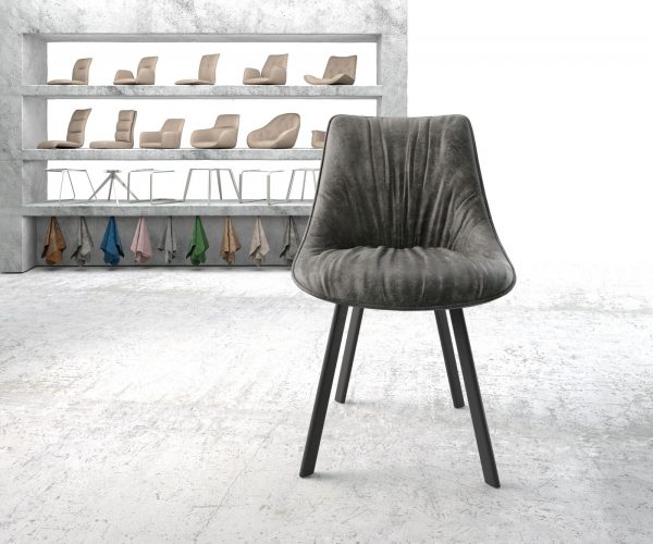 Jídelní židle Elda-Flex Grey Antique 4-nohá oválná černá - Image 2