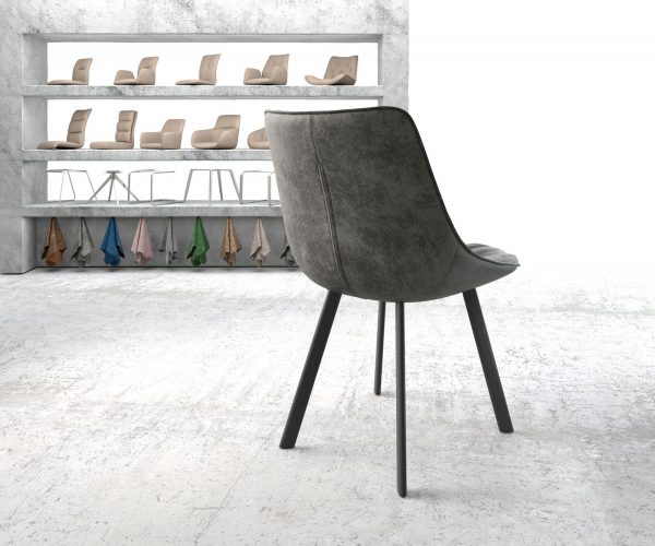 Jídelní židle Elda-Flex Grey Antique 4-nohá oválná černá - Image 3