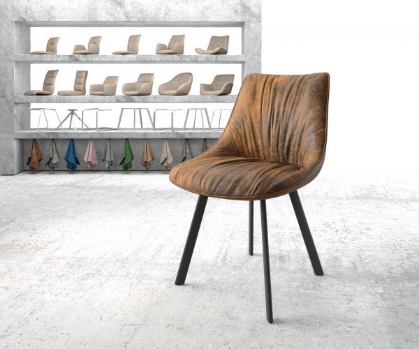 Jídelní židle Elda-Flex Brown Antique 4-nohá oválná černá