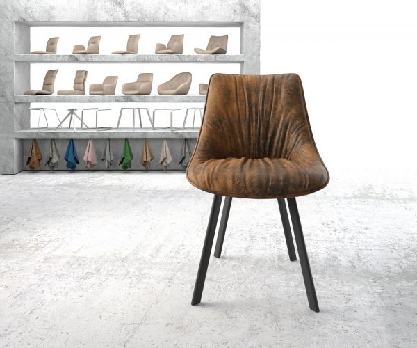 Jídelní židle Elda-Flex Brown Antique 4-nohá oválná černá - Image 2