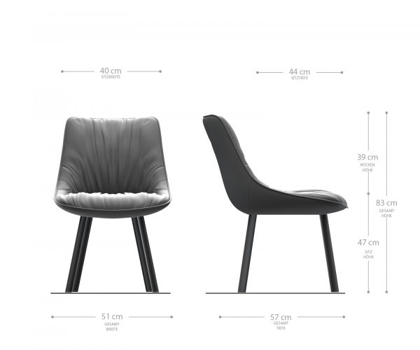 Jídelní židle Elda-Flex Velvet Green čtyřnohá oválná černá - Image 5