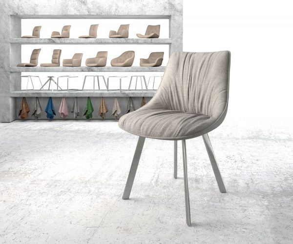 Jídelní židle Elda-Flex Stripes Light Grey 4-nohá oválná nerezová ocel