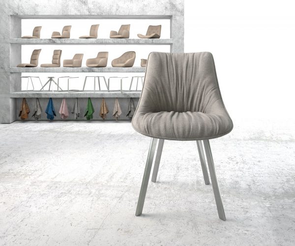 Jídelní židle Elda-Flex Stripes Light Grey 4-nohá oválná nerezová ocel - Image 2