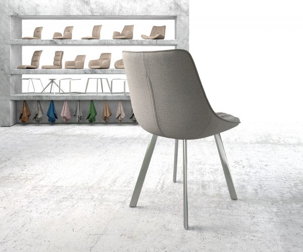 Jídelní židle Elda-Flex Stripes Light Grey 4-nohá oválná nerezová ocel - Image 3