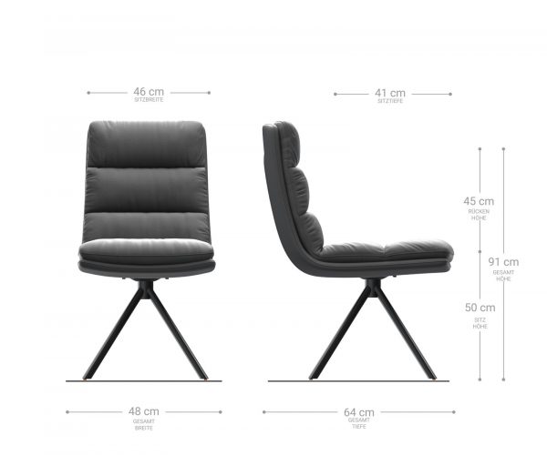Otočná židle Abelia-Flex Velvet Blue Cross Frame Round Stainless Steel 180° Swivel - Image 5