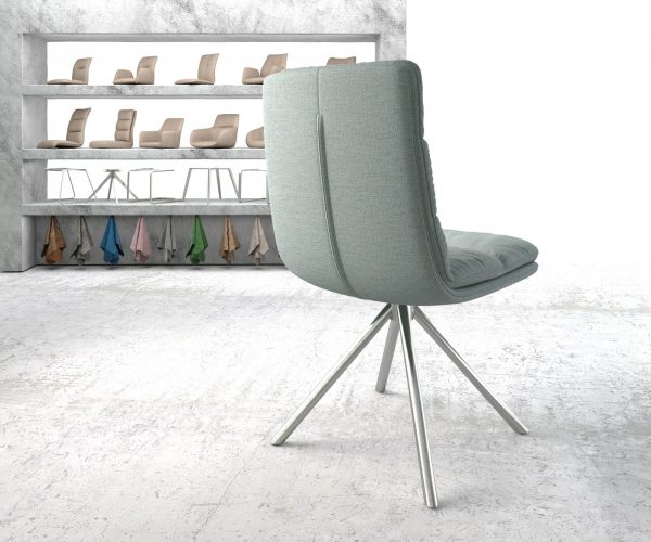 Otočná židle Abelia-Flex Stripes Mint Křížová základna kulatá nerezová ocel otočná o 180° - Image 3