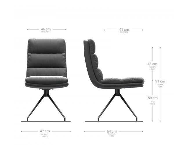 Otočná židle Abelia-Flex s texturovanou látkou světle šedá křížová základna kuželová nerezová ocel otočná o 180° - Image 5