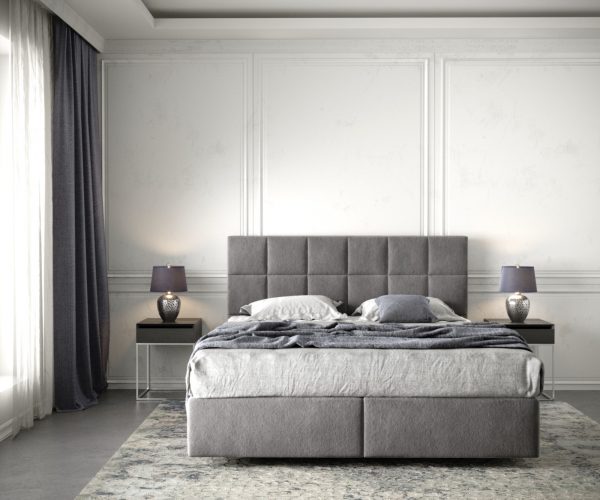 Boxspring postel Dream-Fine 160x200 cm mikrovlákno taupe s matrací a topperem - Image 2