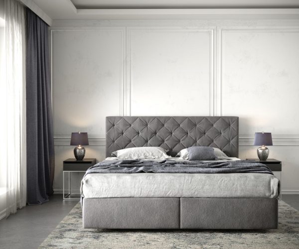 Boxspring postel Dream-Great 180x200 cm mikrovlákno taupe s matrací a topperem - Image 2