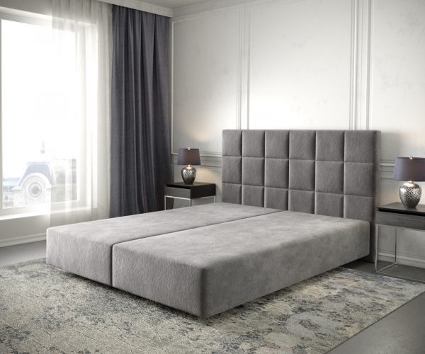 Boxspring postel Dream-Fine 160x200 cm mikrovlákno taupe