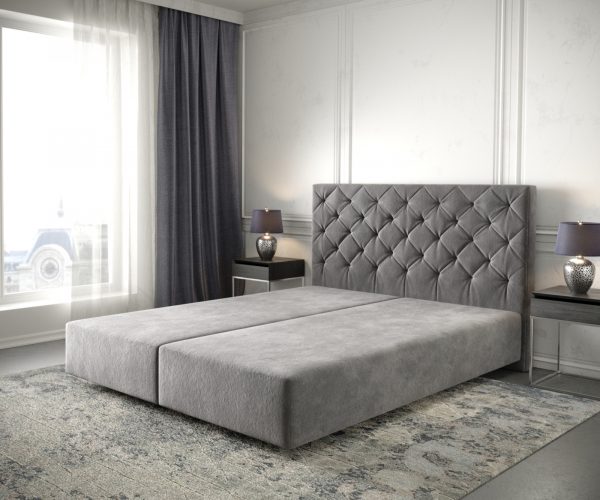 Postel Boxspring Dream-Great 140x200 cm mikrovlákno taupe