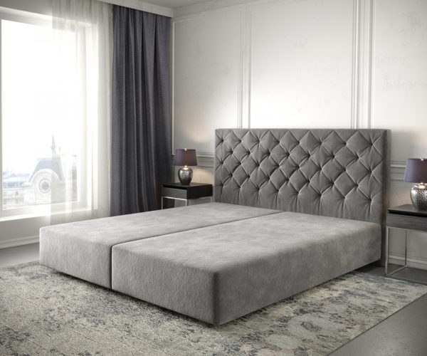 Boxspring postel Dream-Great 180x200 cm mikrovlákno taupe