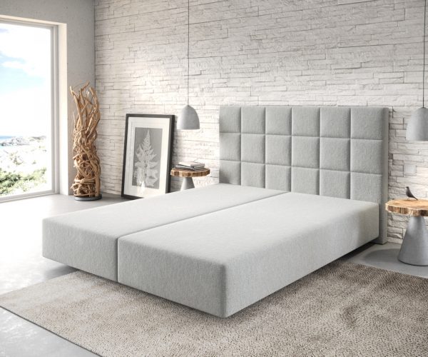 Boxspring postel Dream-Fine 160x200 cm mikrovlákno stříbrno-šedá