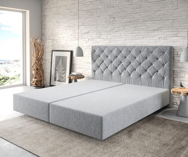 Boxspring postel Dream-Great 180x200 cm mikrovlákno granitově šedá