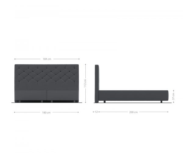 Boxspring postel Dream-Great 180x200 cm mikrovlákno granitově šedá - Image 3