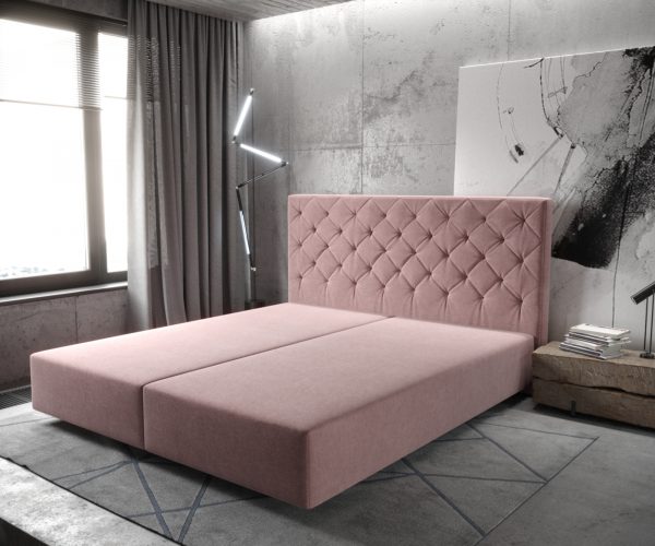 Boxspring postel Dream-Great mikrovlákno růžová 180x200 cm